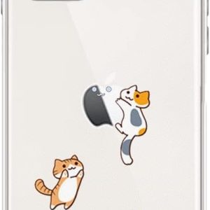 Cute Cat Design, Cute Cartoon Animal Pattern, Flexible TPU Transparent Protective Case