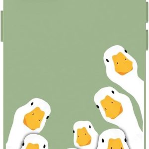 Fun goose phone cases, cute cartoon animal design. Soft silicone frame protective case, suitable for women and girls