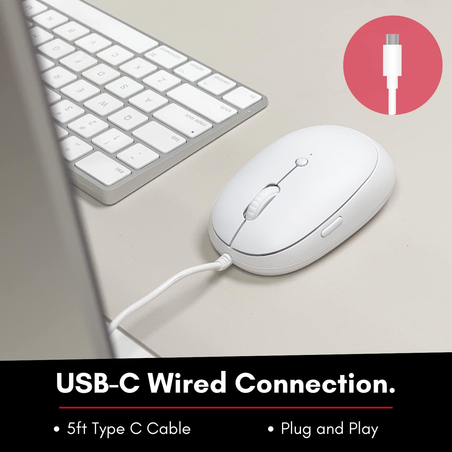 Minimalist Wired Mouse with "Back" Button - Image 2