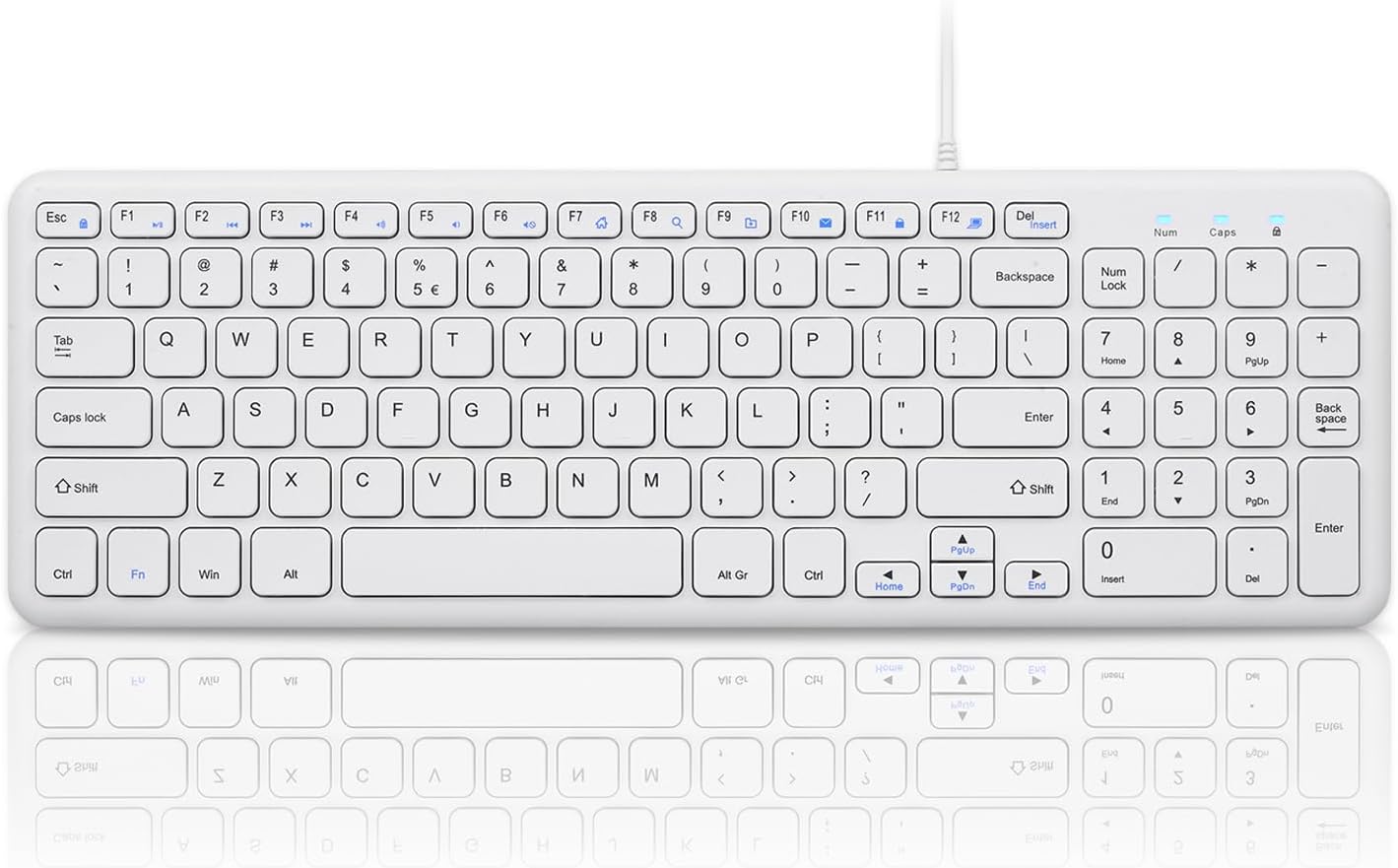 Wired Silent Scissor-Switch Keyboard – Compact with Numeric Keypad