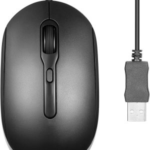 USB Wired Optical Mouse – 1.8m Cable & Silent Buttons