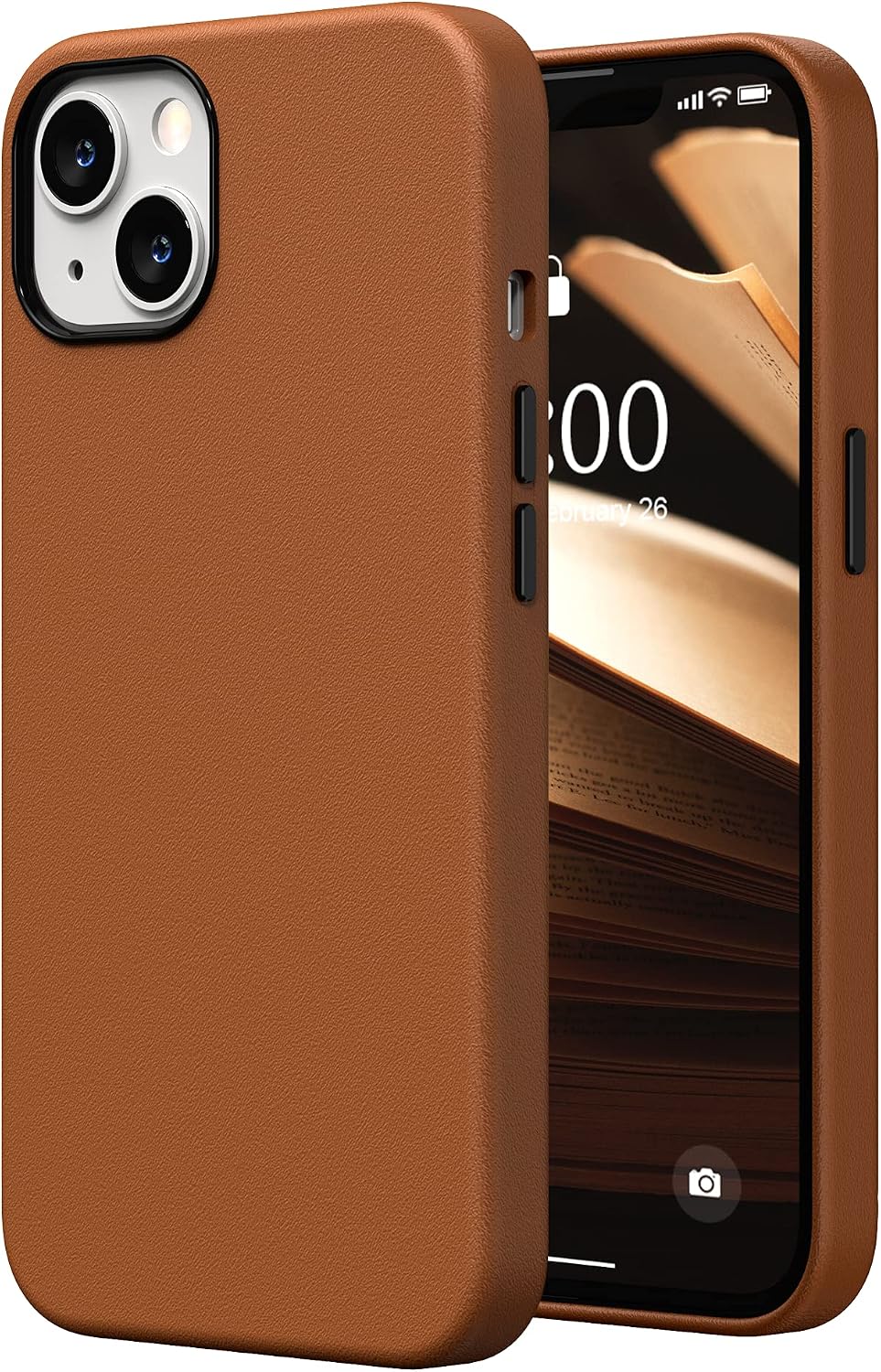 Phone Case - Premium Faux Leather (With Metal Buttons & Microfiber Lining) - Brown