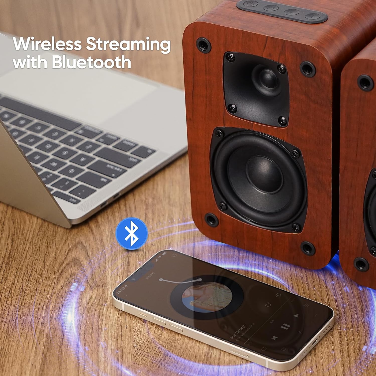 Bluetooth Bookshelf Speakers – Vinyl-Compatible, Multi-Input Active System - Image 2